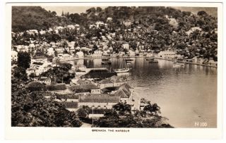 Grenada The Harbour Real Photo Postcard To Usa Late 1930s Cover photo