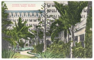 Bahamas Nassau Hotel Colonial Gardens Postcard To Usa 1911 Cover photo