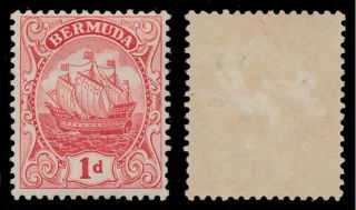 Bermuda 1910 Scott 42 (sg 46) 1d Rose Red Caravel Mh Cv$19 photo