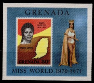 Grenada 408a Jennifer Hosten,  Miss World,  Map photo