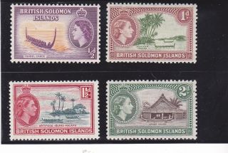British Solomon Islands 1956 Scott 89 - 92 Qeii Historical Difinitives Nh Vf photo