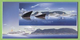 Gibraltar 2007 Cruise Ships Iii,  Miniature Sheet On First Day Cover photo