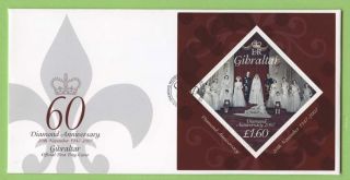 Gibraltar 2007 Diamond Anniversary Miniature Sheet On First Day Cover photo