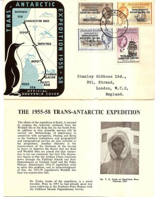 Illustrated Cover For Falkland Islands Dependencies Antarctic Expedition 1957. photo