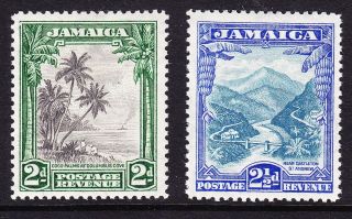 Jamaica; Kgv 1932 Defs Sg111/2 2d & 2.  5d Values,  Mint; Cats £38 photo