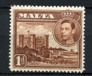 Malta 1938 - 43 Sg 219,  1d Red - Brown Kgvi Definitive Mh A51227 photo