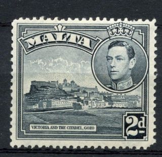 Malta 1938 - 43 Sg 221,  2d Slate - Black Kgvi Definitive Mh A51224 photo
