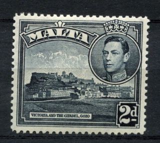Malta 1938 - 43 Sg 221,  2d Slate - Black Kgvi Definitive Mh A51229 photo