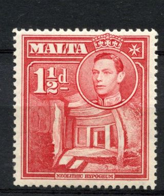 Malta 1938 - 43 Sg 220 1.  5d Scarlet Kgvi Definitive Mh A51223 photo