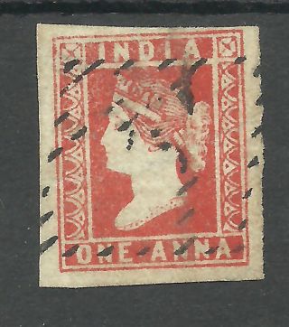 India Sg13 The 1854 Victorian 1a Red Fine With 4 Margins Cat £100 photo