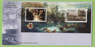 Gibraltar/isle Of Man 2005 Death Of Melson Anniv.  Joint Issue First Day Cover photo