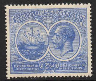 Bermuda Sg66 1920 2½d Bright Blue Mtd photo
