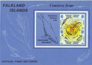 Falkland Islands 1984 Nature Conservation Mini Sheet First Day Cover Ref:cw377 photo