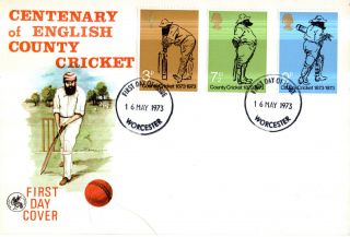 16 May 1973 County Cricket Wessex First Day Cover Worcester Shire Ccc Fdi photo