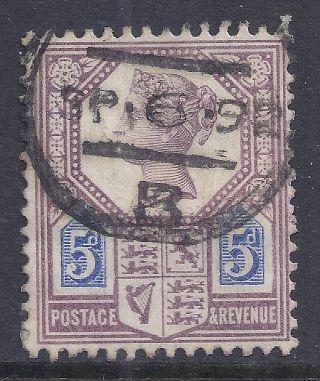 Gb Sg207a Qv 5d Dull Purple & Blue Our Ref K268 Jubilee Issue Die Ii photo