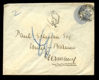 Gb Qv Stationery T25 Postage Due Germany 1898 photo