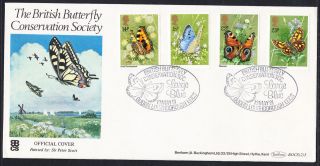 1982 Butterflies Benham Silk Cover Fdc photo