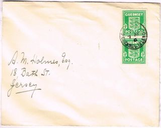 Great Britain - Guernsey Geman Occupation N1 On Cover To Jersey April 7,  1941 photo