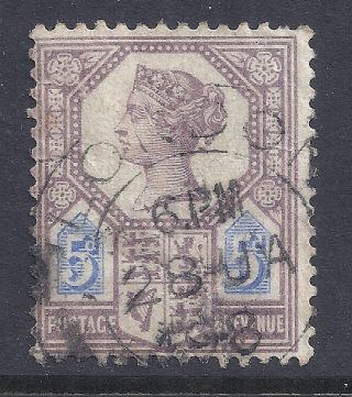 Gb Sg207a Qv 5d Dull Purple & Blue Our Ref K284 Jubilee Issue Die Ii photo