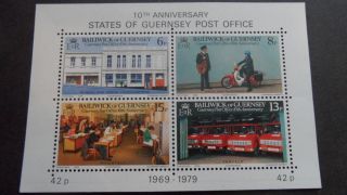 Guernsey 1979 10th Anniversary Of Guernsey Post Office Minature Sheet photo