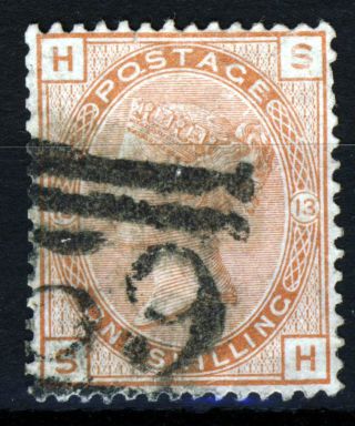 Gb Qv 1881 1/ - Orange - Brown Plate 13 Sh Watermark Crown Sg 163 (specj116) photo