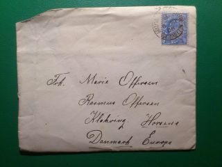Uk.  Great Britain.  Cover From 1902 With Sg231,  Blue,  Posted To Denmark. photo