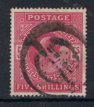 Gb Edward Vii 1902 - 13 5s Red (perfin Variety) C/val £200.  00+ photo