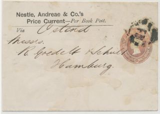 1878 Qv 1 D Pink Printed To Order Postal Stationery Advertising Wrapper Hamburg photo