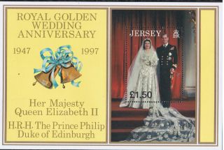 Jersey 1997 Golden Wedding Of Queen Elizabeth Ii Mini - Sheet - Nh photo