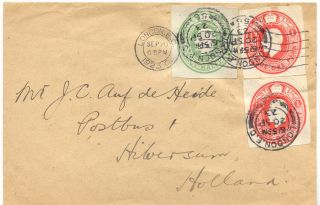 1929 George V 1/2 D.  Green And 1 D.  Red (2 X) Postal Stationery Cut Outs @look@ photo