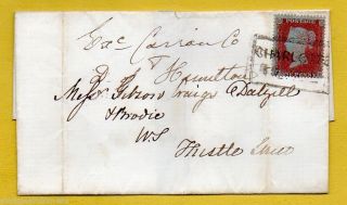 1855 Wrapper,  1d Star Pb Plate 179,  Charlotte Place Scots Local Cancel photo
