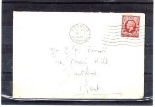 Gb = Postal History - G5,  (1935) Norwich,  Norfolk Machine Cancel To Dartford photo