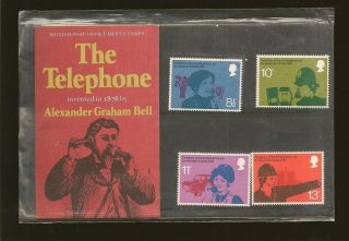 Great Britain 777 - 780 Ag Bell Telephone Stamp Pack 78 photo
