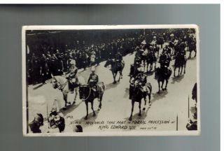 1910 Minehead England To Rppc Postcard Cover King Edward Viii Funeral Procession photo