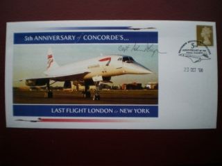 2008 Signed 5th Anniv Of Concorde ' S Last Flight (4) Cover Only 20 Produced photo