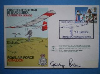 Raf Cover C29b Signed 5th Day 1st Hang - Glider Flight photo