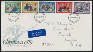 Great Britain 879 - 83 On Fdc - Christmas,  Art photo