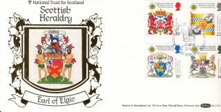 1987 Uk Scottish Heraldry Fdc - National Trust - Earl Of Elgin - Bannockburn photo