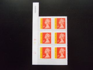2013 1st Class Royal Mail Signed For Ma13 Cyl D1 Block Of 6 Grid Bottom Right photo