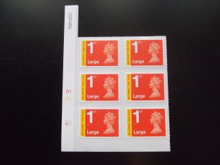 2013 1st Class Large Royal Mail Signed For Ma13 Cyl D1 Block Of 6 Grid Bottom L photo