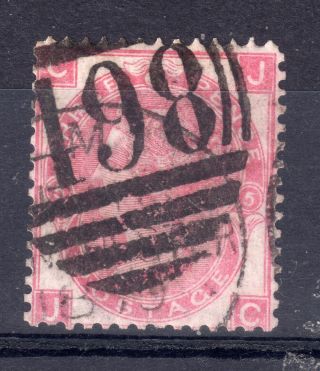 Gb = Town/village Cancel.  On Qv Stamp - `498 - Manchester` Sg103 (pl.  5) C.  £55.  00 photo