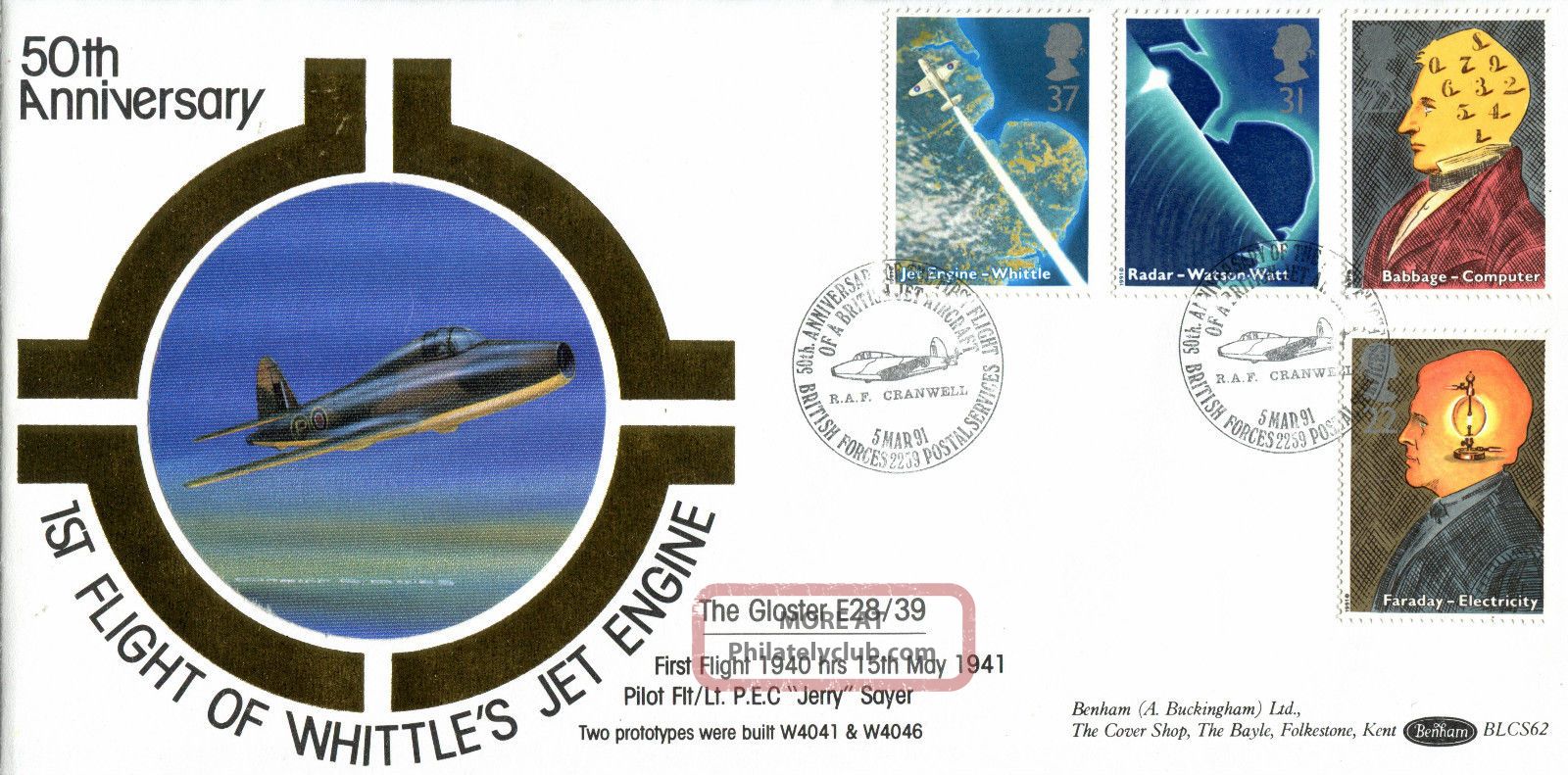 5 March 1991 Scientific Achievement Benham Blcs 62 Fdc Raf Cranwell Shs Topical Stamps photo