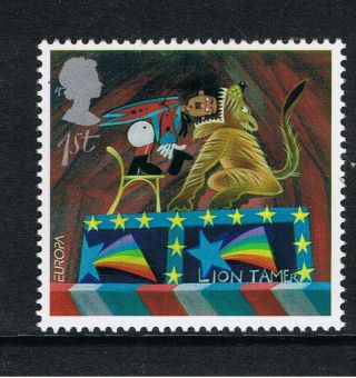 Circus Lion Tamer Comic Image On 2002 Europa British Stamp - Nh photo