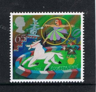 Circus Equestrienne Horse Act Comic Image On 2002 Europa British Stamp - Nh photo