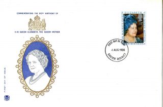 4 August 1980 Queen Mother 80th Birthday Stuart First Day Cover Exeter Fdi photo