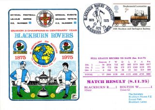 8 November 1975 Blackburn Rovers 1 Bolton Wanderers 1 Commemorative Cover photo