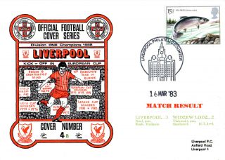16 March 1983 Liverpool 3 Widzew Lodz 2 Commemorative Cover photo