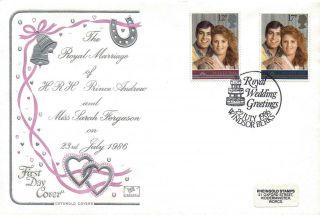 1986 Royal Wedding Fdc Royal Wedding Greetings Windsor Berks Sp Fdi Pmks Lovely photo