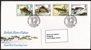 Gb British River Fishes Fdc Peterborough Postmark photo