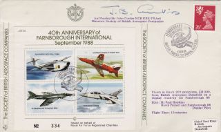Air Marshal Sir John Curtis Signed Cover: Raf,  Farnborough Show (1988) photo